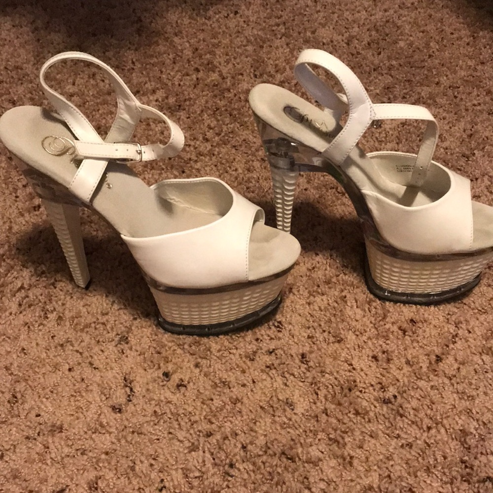 White high heels